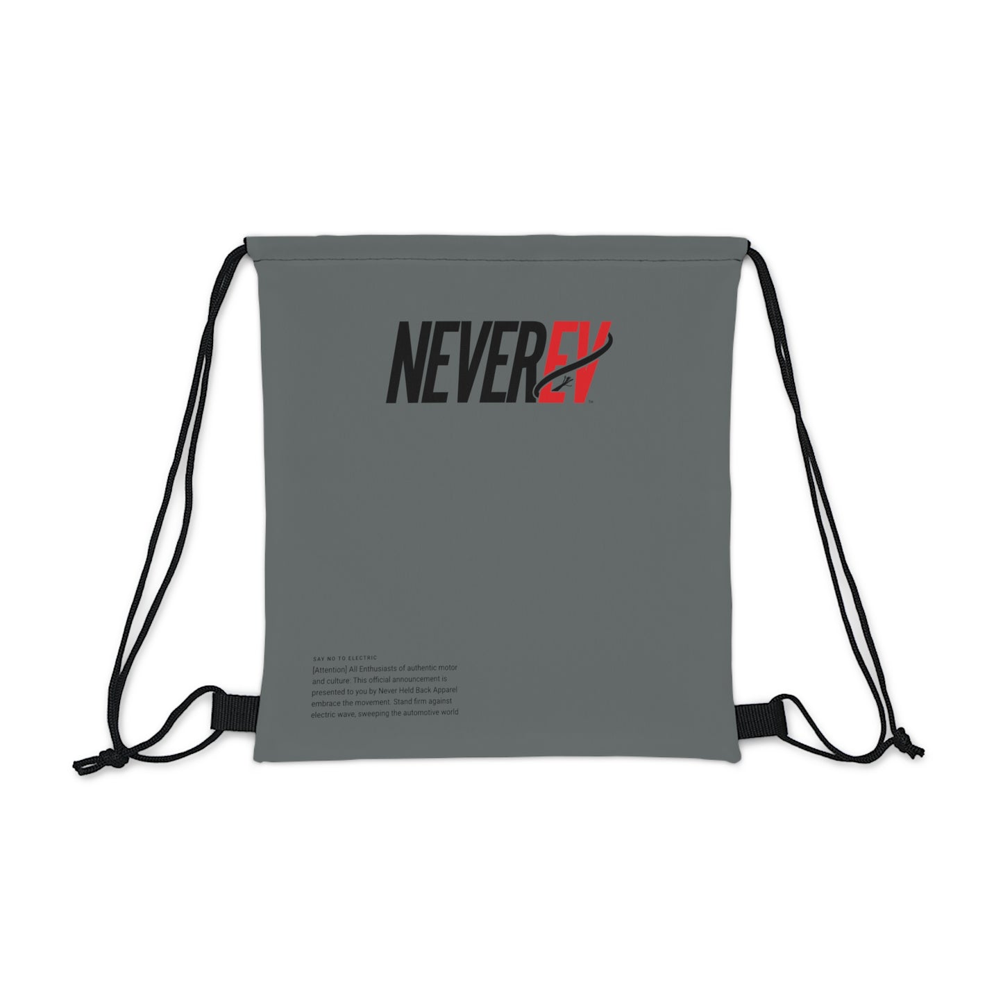 The NEVER EV drawstring bag